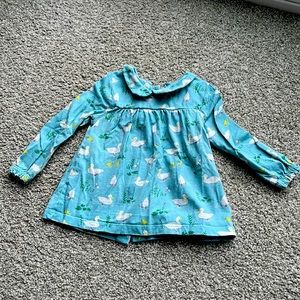 Baby Boden Blue Long Sleeve Duck Shirt Blouse 6-12 Months